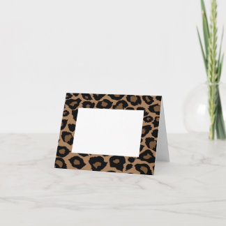 Leopard Print Border Note Card Karte