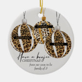 Leopard Print Boujee Weihnachtsschwangerschaft Fot Keramik Ornament (Vorne)