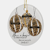 Leopard Print Boujee Weihnachtsschwangerschaft Fot Keramik Ornament (Links)