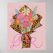 Leopard Print Bouquet Wall Art Poster (Vorne)