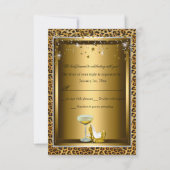 Leopard Print & Bow 50 & Fabulous UAWG Gold Einladung (Rückseite)