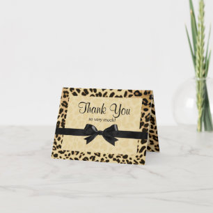 Leopard Print Bow Vielen Dank Hinweis Dankeskarte