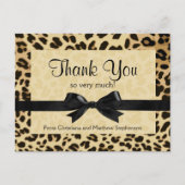 Leopard Print Bow Vielen Dank Postkarte (Vorderseite)
