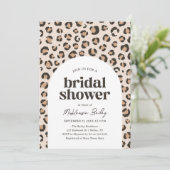 Leopard Print Brautparty Einladung (Stehend Vorderseite)