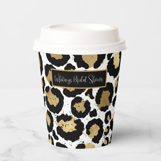 Leopard Print Brautparty Paper Cups Pappbecher (Vorderseite)
