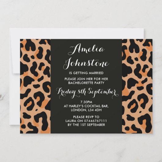 Leopard Print Bridal Dusche Einladung (Vorderseite)