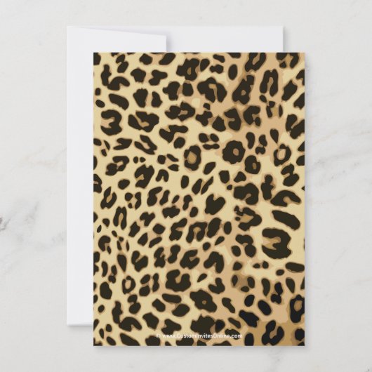 Leopard Print Bridal Dusche Einladung (Rückseite)
