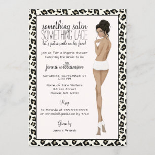 Leopard Print Bride Lingerie Dusche Einladung