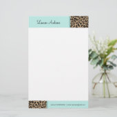 Leopard Print Briefpapier (Stehend Vorderseite)