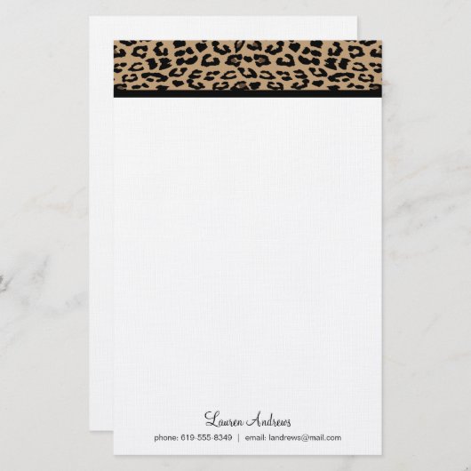 Leopard Print Briefpapier (Vorne/Hinten)