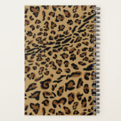 Leopard Print Brown Black Mit Monogramm 2023 Planer (Rückseite)