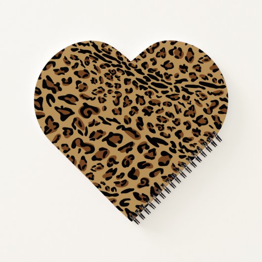 Leopard Print Brown Black Mit Monogramm Heart gefo Notizblock (Rückseite)