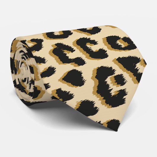 Leopard Print Brown Krawatte (Gerollt)