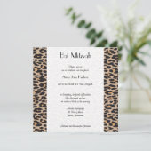 Leopard Print, Brown Leopard, Bat Mitzvah Einladung (Stehend Vorderseite)