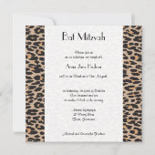 Leopard Print, Brown Leopard, Bat Mitzvah Einladung (Vorderseite)
