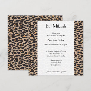 Leopard Print, Brown Leopard, Bat Mitzvah Einladung