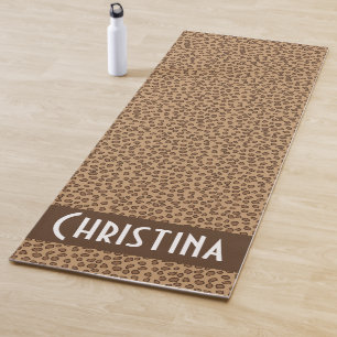 Leopard Print Brown Muster personalisieren Yogamatte