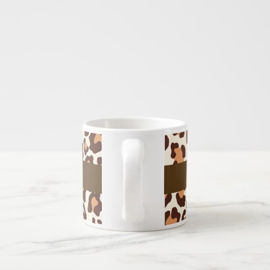 Leopard Print Brown Tan Cream Espresso Tasse (Rückseite)