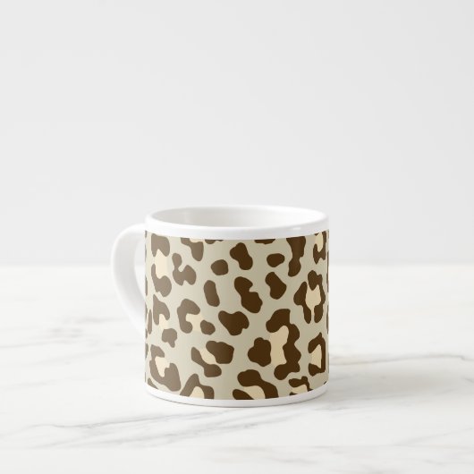 Leopard Print Brown, Tan, Peach Espressotasse (Vorderseite Links)