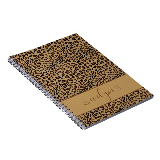 Leopard Print Brown und Black Personalisiert Notizblock (Rechte Seite)