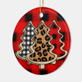 Leopard Print, Buffalo Kariert, Weihnachtsbäume Keramik Ornament (Links)