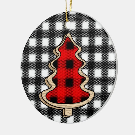 Leopard Print, Buffalo Kariert, Weihnachtsbäume Keramik Ornament (Links)