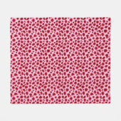 Leopard Print - Burgund und Rosa Fleecedecke (Vorderseite (Horizontal))