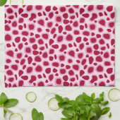 Leopard Print - Burgund und Rosa Geschirrtuch (Gefaltet)