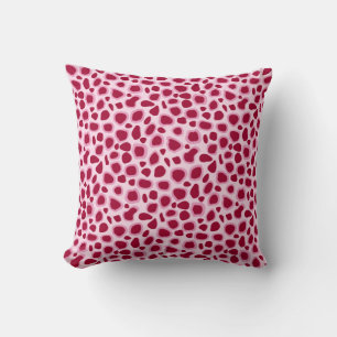 Leopard Print - Burgund und Rosa Kissen