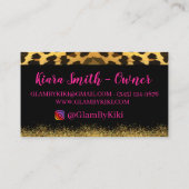 Leopard Print Business Cards Visitenkarte (Rückseite)