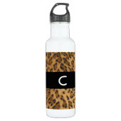 Leopard Print C Monogramm Initialen Trinkflasche (Vorderseite)