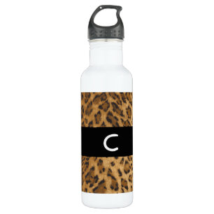 Leopard Print C Monogramm Initialen Trinkflasche