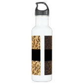 Leopard Print C Monogramm Initialen Trinkflasche (Rückseite)