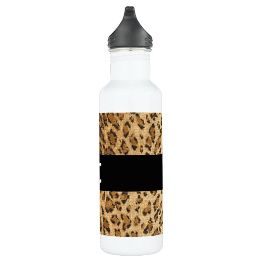 Leopard Print C Monogramm Initialen Trinkflasche (Rechts)