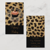 Leopard Print Catering Konditorei Koch Cupcake Bäc Visitenkarte (Vorne/Hinten)