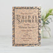 Leopard Print Cheetah Bridal Dusche Einladung (Stehend Vorderseite)