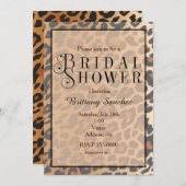 Leopard Print Cheetah Bridal Dusche Einladung (Vorne/Hinten)