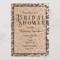 Leopard Print Cheetah Bridal Dusche Einladung
