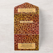 Leopard Print Cheetah Brown Safari Animal Wedding All In One Einladung (Außenbereich)