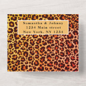 Leopard Print Cheetah Brown Safari Animal Wedding All In One Einladung (Rückseite)