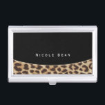 Leopard Print Cheetah Glamour Business Card Holder Visitenkarten Dose<br><div class="desc">Leopard-Druckcheetah-Glamour-Geschäfts-Kartenhalter. Fertigen Sie mit jedem möglichem Text besonders an oder verlassen Sie ihn zu löschen.</div>