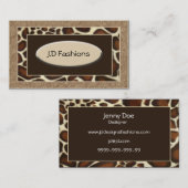 leopard print Chic Business Cards Visitenkarte (Vorne/Hinten)