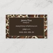 leopard print Chic Business Cards Visitenkarte (Rückseite)