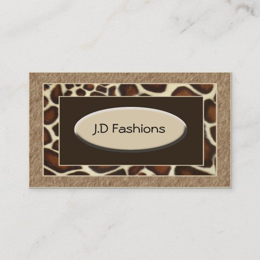 leopard print Chic Business Cards Visitenkarte (Vorderseite)