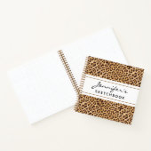 Leopard Print Chic Personalisiert Artist Sketchboo Notizblock (Innenseite)