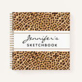 Leopard Print Chic Personalisiert Artist Sketchboo Notizblock (Vorderseite)