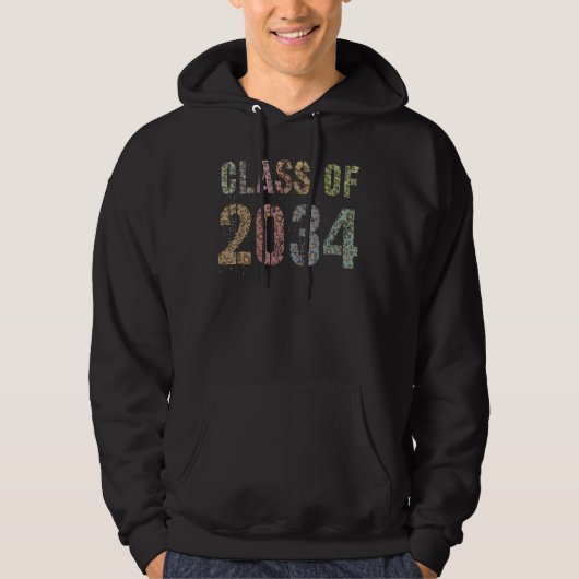 Leopard Print Class of 2034 Future Abschluss Gut Hoodie (Vorderseite)
