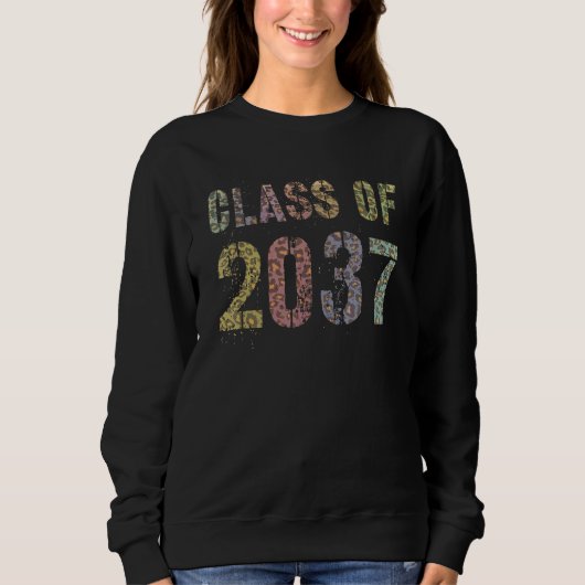 Leopard Print Class of 2037 Future Abschluss Gut Sweatshirt (Vorderseite)