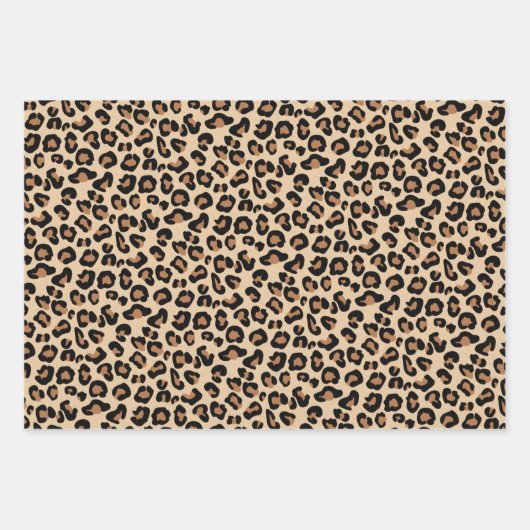 Leopard Print, Classic Black and Tan Geschenkpapier Set (Vorderseite 2)