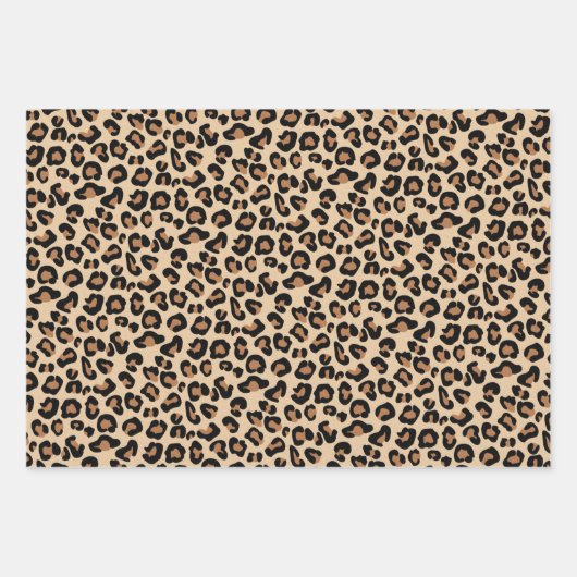 Leopard Print, Classic Black and Tan Geschenkpapier Set (Vorderseite)